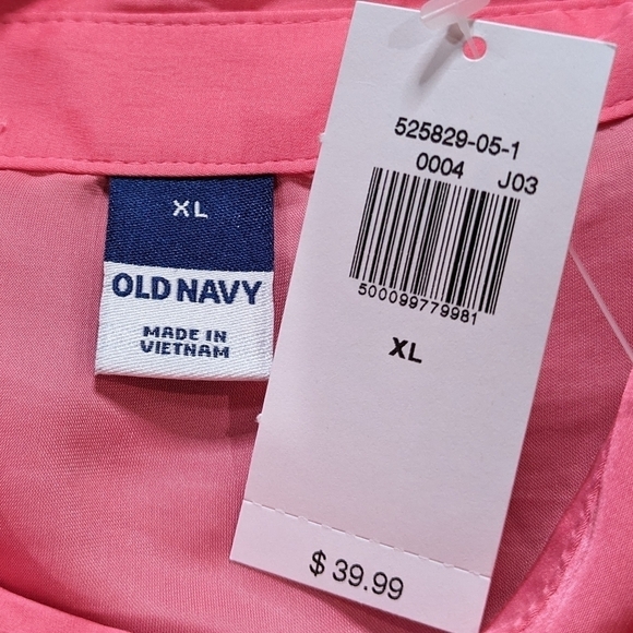 ✨3/$15 NWT Old Navy pink satin collared button up XL - Picture 6 of 8